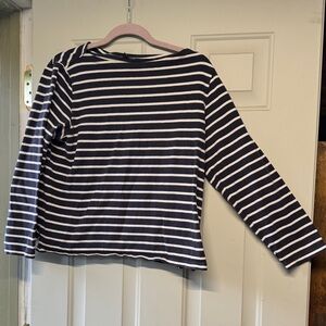 Uniqlo Navy and White Striped Shirt